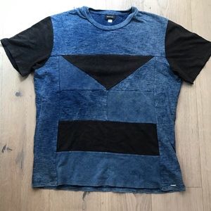 Diesel Geometric Color Block Textured T-Shirt